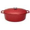 Image de Cocotte ovale 35 cm chasseur rouge uni interieur sable - Chasseur - Rouge - Fonte émaillée