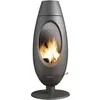Image de Poêle à bois INVICTA Ode 10 kW fonte anthracite double combustion 180 mm