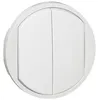 Image de Enjoliveur large CÉLIANE pour double interrupteur, va-et-vient ou poussoir blanc sans voyant - LEGRAND - 068002