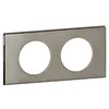 Image de Plaque métallique Céliane - Inox brossé - Double horizontale / verticale 71mm