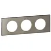 Image de Plaque métallique Céliane - Inox brossé - Triple horizontale / verticale 71mm