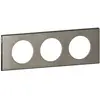 Image de Plaque Céliane Matières 3 Postes - Finition Inox Brossé