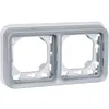 Image de Support de plaque Plexo IP55 - 2 postes horizontaux - Gris