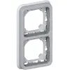 Image de Legrand, Accessoires Gamme d'interrupteurs, Plexo55 Cadre de recouvrement modulaire anti-humidité 2gang vertical anti-humidité en saillie gris