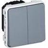 Image de Legrand - Double interrupteur va et vient saillie IP55 à composer - Plexo - gris