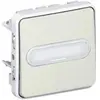 Image de Legrand poussoir avec porte-étiquette 10a composable avec enjoliveur plexo blanc leg69950