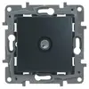 Image de Legrand prise tv simple mâle niloé gris avec enjoliveur finition fonte