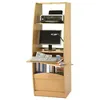 Image de Armoire Informatique Galbée Largeur 60 cm 5 Niches - Hêtre - L 60 x l 59.1 x H 171.5 cm