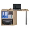 Image de Bureau Chêne Table Pivotante et Rangement - Chêne Naturel - L 105 x l 55 x H 74.7 cm