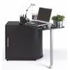 Image de Bureau Pivotant Noir et Meuble de Rangement - Noir - L 105 x l 55 x H 74.7 cm