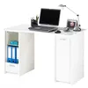 Image de Bureau Blanc 2 Caissons A Rideau - Blanc - L 120 x l 65 x H 74 cm