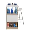 Image de Meuble Rangement de Cuisine Chêne avec Table - Blanc - L 130 x l 58 x H 107.2 cm