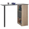 Image de Meuble Rangement de Cuisine Chêne avec Table - Noir - L 130 x l 58 x H 107.2 cm
