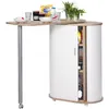 Image de Mange-Debout Chêne Blanc Table Pivotante 3 Niches 104,8 x 105,1 x 44 cm - L 130 x l 44 x H 105.1 cm