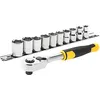 Image de Clé à cliquet Stanley 3/8" 72 dents + 10 douilles