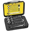 Image de STANLEY 1-13-907 - Juego puntas + vasos 1/4" + llave con sistema carraca 40 piezas