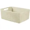 Image de Curver, Boîte de rangement, Panier Jute 100% Plastique Recyclé Rectangulaire, Blanc Rouge, M : 12 l (28.20 cm, 12 l)