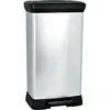Image de Poubelle à pédale 50 L plastique Touch, aspect métal
