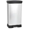 Image de | poubelle a pédale 50l, aspect métal, plastique recyclé