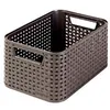 Image de Rangement rectangulaire aspect rotin tressé style - chocolat - s
