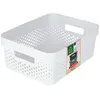 Image de CURVER Panier de rangement Infinity 11L 100% Recyclé - Rangement Multiusage, Empilable et Emboîtable - 35,6 x 26,6 x 13,6 cm - Blanc