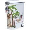 Image de Conteneur à croquettes Curver pour chien - motif palmiers : jusqu'à 20 kg de croquettes (54 litres)