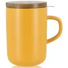 Image de Tisanière Grès 475ml Jaune Avec Couvercle Bois