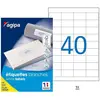 Image de Agipa, Étiquettes, Étiquettes universelles, 48,5 x 25,4 mm, blanches, rectangulaires