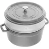 Image de Staub Cocotte avec insert vapeur, Poêle + casserole, Gris