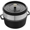 Image de Staub Cocotte avec insert vapeur, Poêle + casserole, Noir