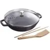 Image de Wok 30 cm noir mat fonte émaillée 4,4 l staub staub-1312923