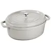 Image de Cocotte Staub Fonte Ovale 33 cm Truffe Blanche 6,7 litres
