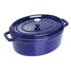 Image de Cocotte en fonte émaillée ovale Staub bleu intense - 1103391 - Fonte - Ovale - 33 cm - Bleu intense