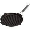 Image de Staub - 1202023 - Gril Rond avec manche en silicone - Noir - 27 cm