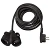 Image de brennenstuhl rallonge électrique 3m avec fiche plate et prise double (ip20, type de câble h05vv-f 3g1,5), noir