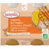 Image de Babybio Carotte Butternut de Provence, Poulet Fermier du Poitou Riz de Camargue 6 Mois et + Bio Pots 200 g x 2