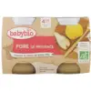 Image de Babybio Poire 4 Mois et + Bio Pots 130 g x 2