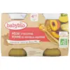 Image de Babybio Pêche Pomme 4 Mois et + Bio Pots 130 g x 2