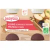 Image de Babybio Pomme Pruneau 4 Mois et + Bio Pots 130 g x 2