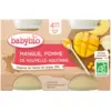 Image de Babybio Mangue Pomme 4 Mois et + Bio Pots 130 g x 2