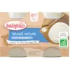 Image de Babybio Brassé Nature 6 Mois et + Bio Pots 130 g x 2