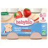 Image de Babybio Brassé Pomme Fraise Lait de Vache 6 Mois et + Bio Pots 130 g x 2