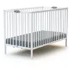 Image de Lit bébé pliant blanc en bois massif 60x120