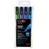 Image de Set de 4 marqueurs Posca PC3M Pailleté Bleu