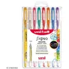 Image de Pochette stylos roller gel Signo Pailletés - Ecriture large 1 mm - 8 coloris - 8 pcs