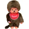 Image de Peluche Monchhichi - garçon bavoir rouge - Bandai