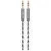 Image de T'nB CABLE AUDIO JACK 3,5MM M/M 1M (NOIR/GRIS) (1 m, Câble AUX), Câble audio