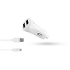 Image de Chargeur Allume-cigare 2 Usb + Câble Usb Lightning 3,4 A 1 M Blanc Tnb