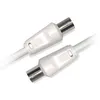 Image de Câble coaxial Diffusion mâle femelle 5 m Blanc + adaptateur mâle mâle