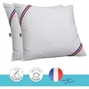 Image de 2 oreillers blanc 60 x 60 cm garnissage 100% polyester fibre creuse siliconée